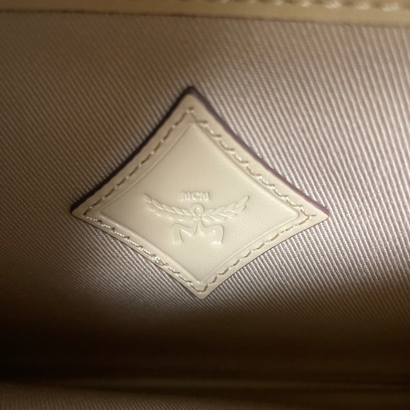 MCM New Patricia Logo Visetos Monogram Soft beige & Black Crossbody Bag - Picture 6 of 7